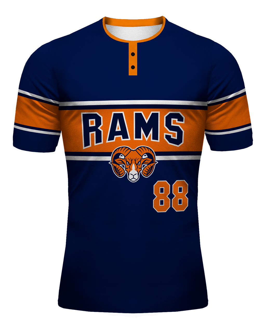 Baseball 2 Button Jersey Design: TRI-126-106