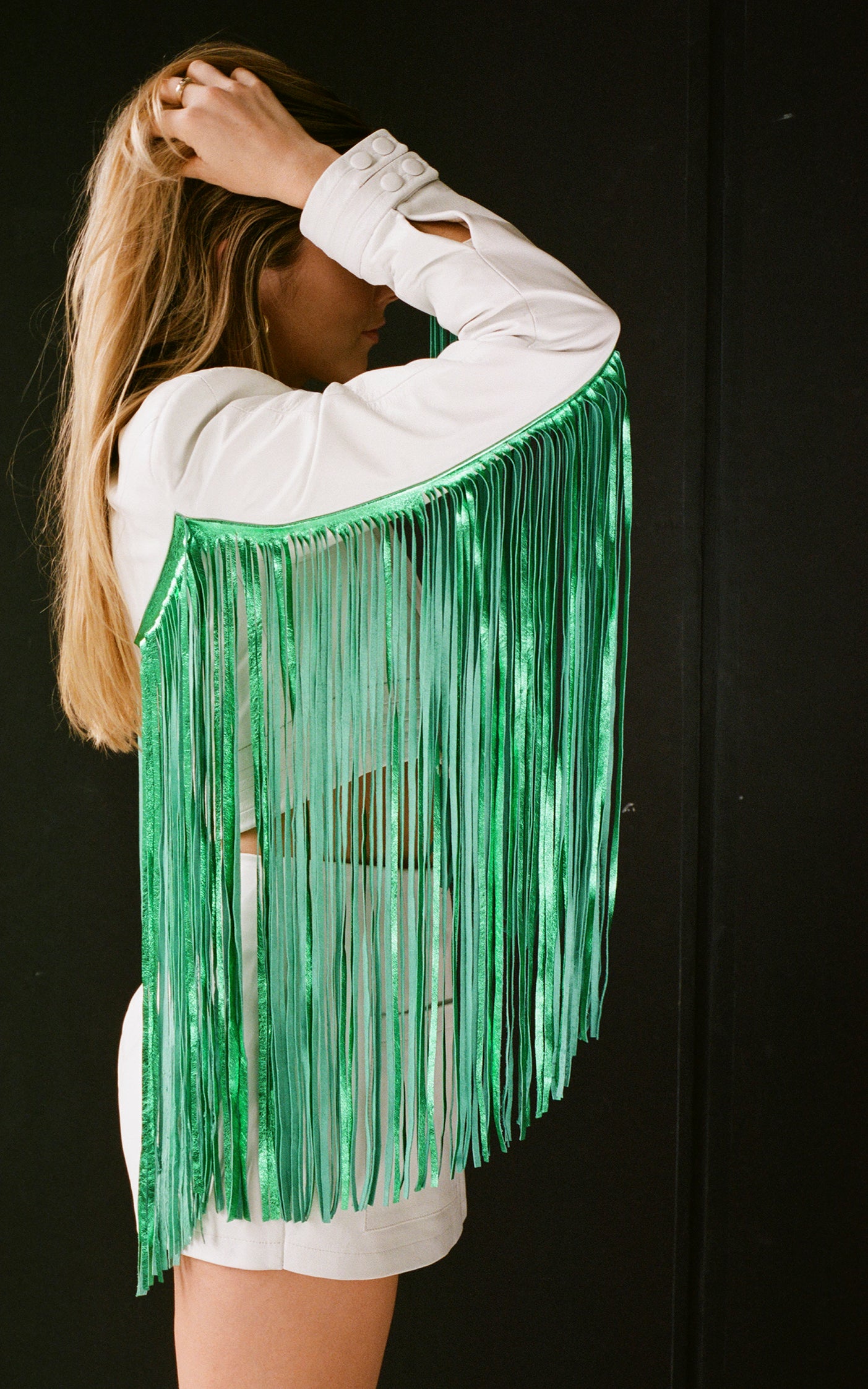 Rodeo Jacket in White and Green