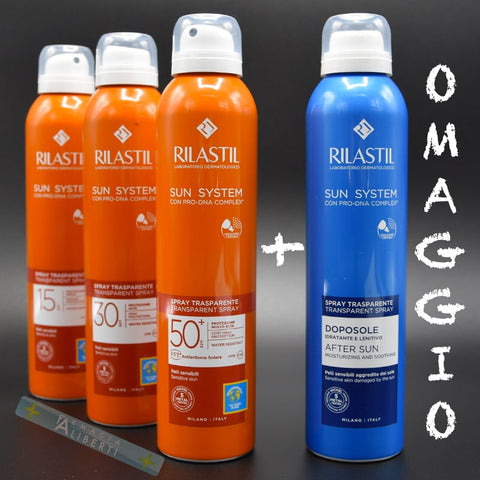 rilastil sun system solari spray trasparente prezzo offerta solare ecologico biodegradabile crema solare spray latte solare spray prezzo offerta rilastil