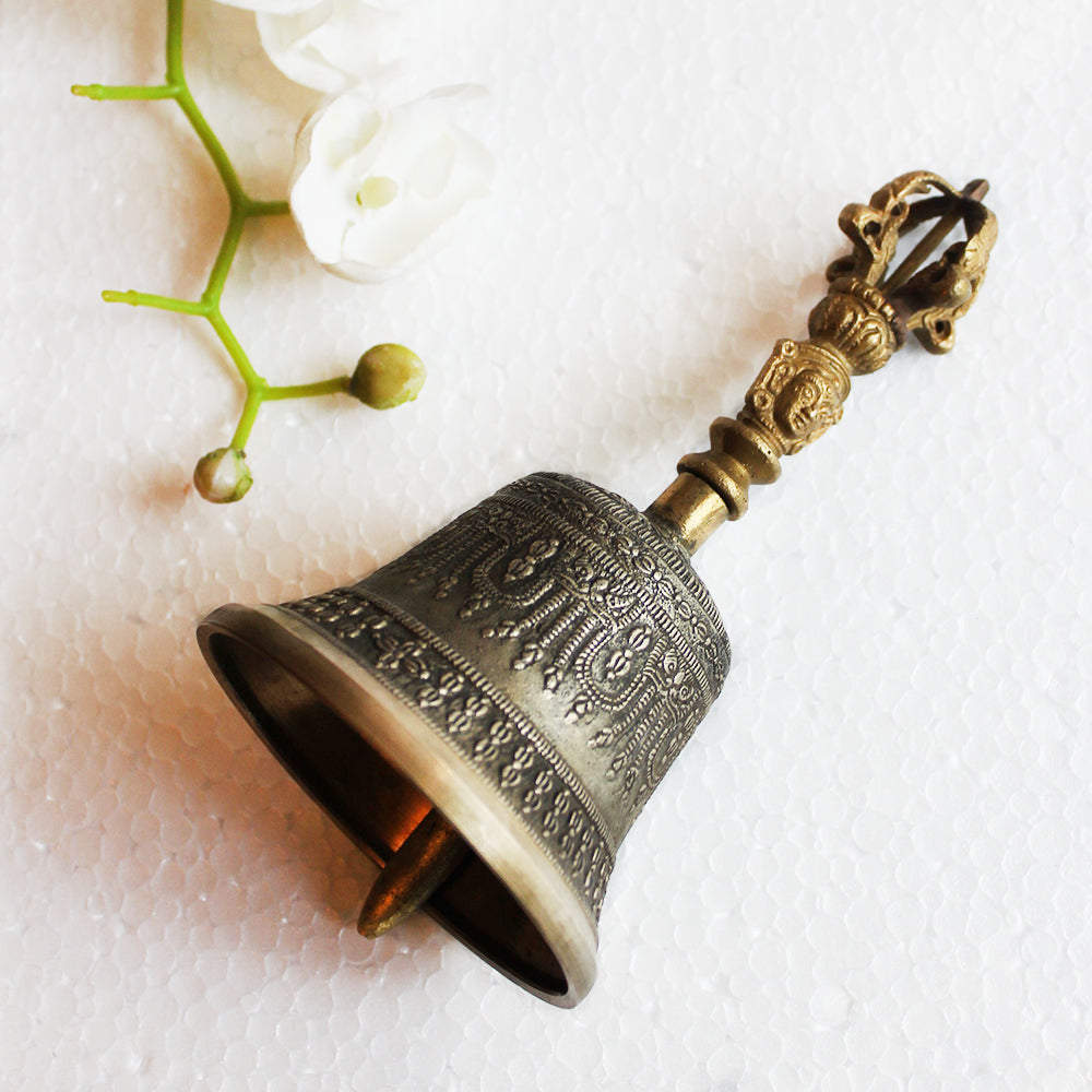 Vintage Buddhist Brass Bell For Meditation With Sound Of Om & Vajra Do ...