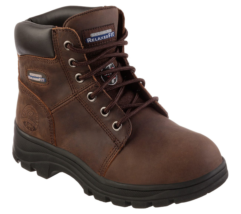 skechers steel toe memory foam boots