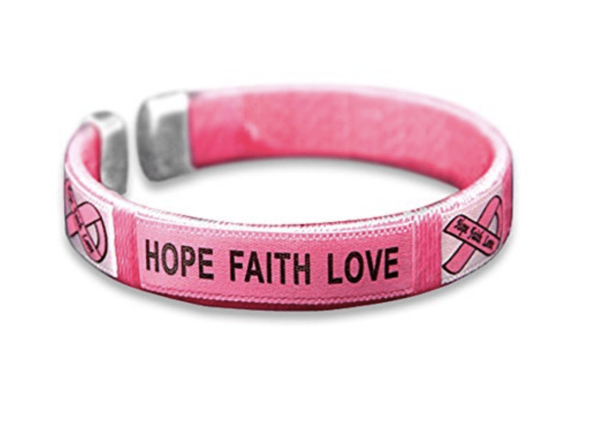 Breast Cancer Awareness Bangle- Hope Faith Love – The Awareness Store
