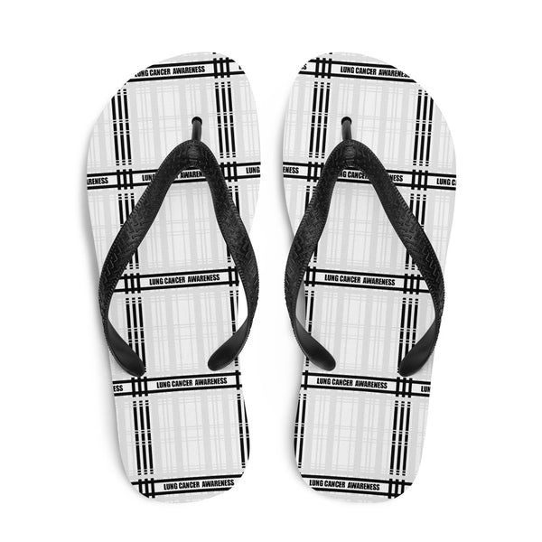 Lung Cancer Awareness Tartan Pattern Flip-Flops – The Awareness Store