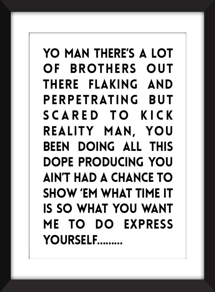 NWA Express Yourself Lyrics - Unframed Typography Print – The Word  Association