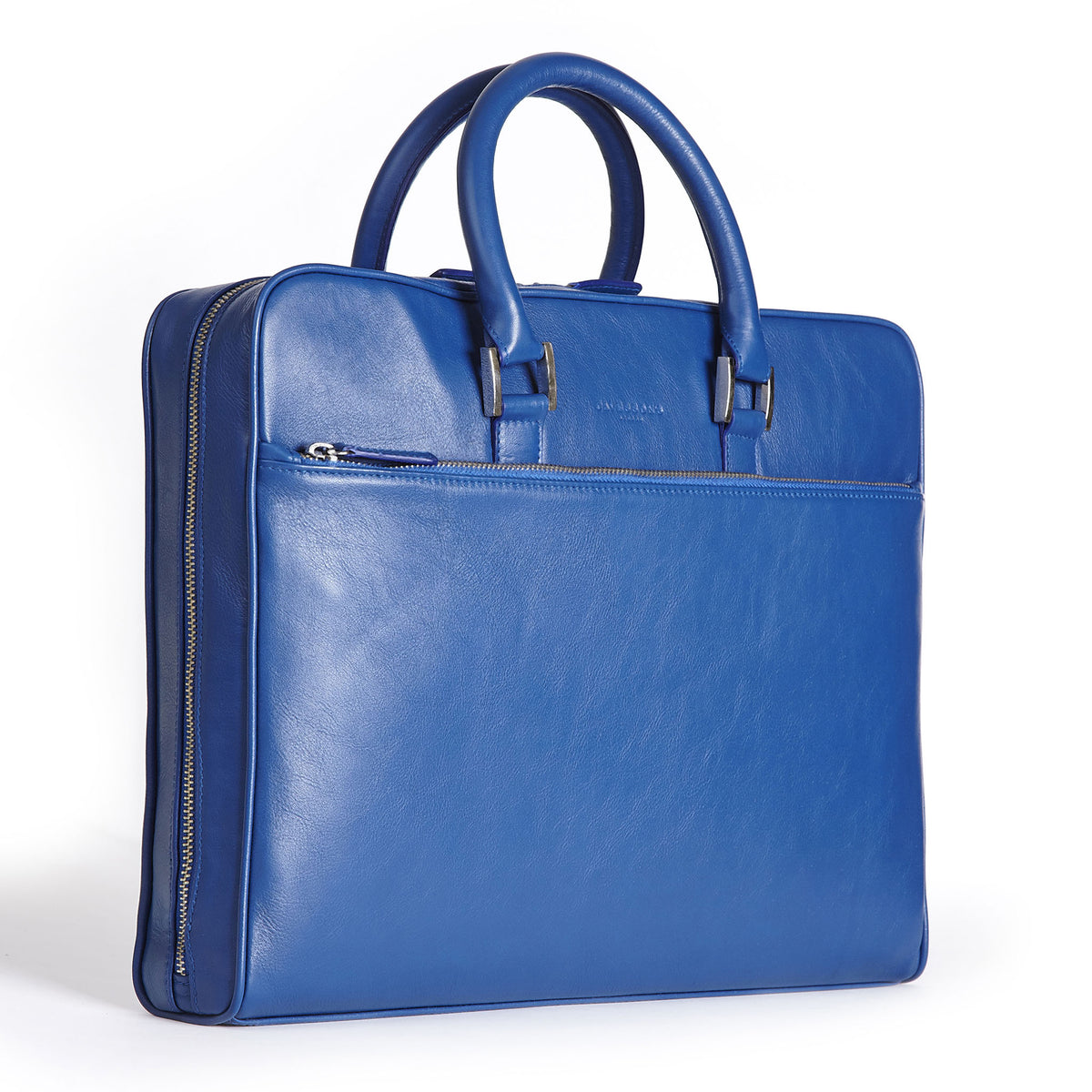 blue leather briefcase