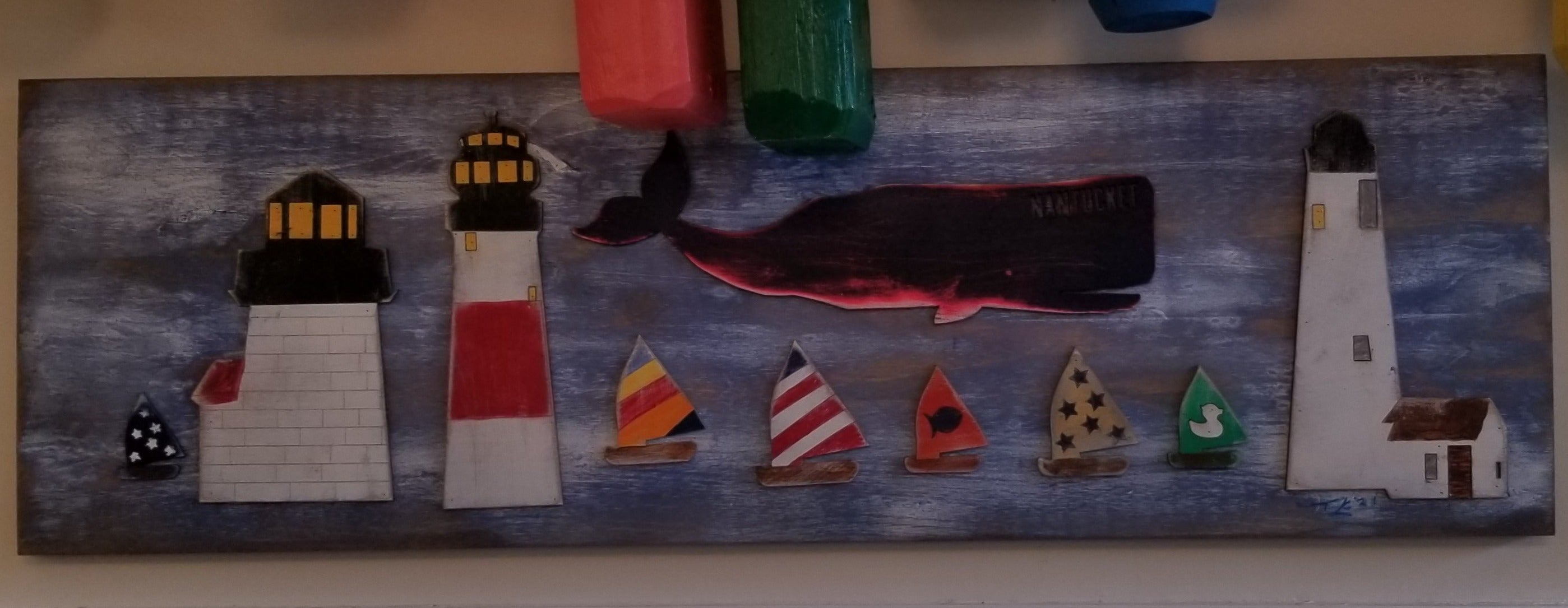 Lighthouse Magic Store 36" Wood Art