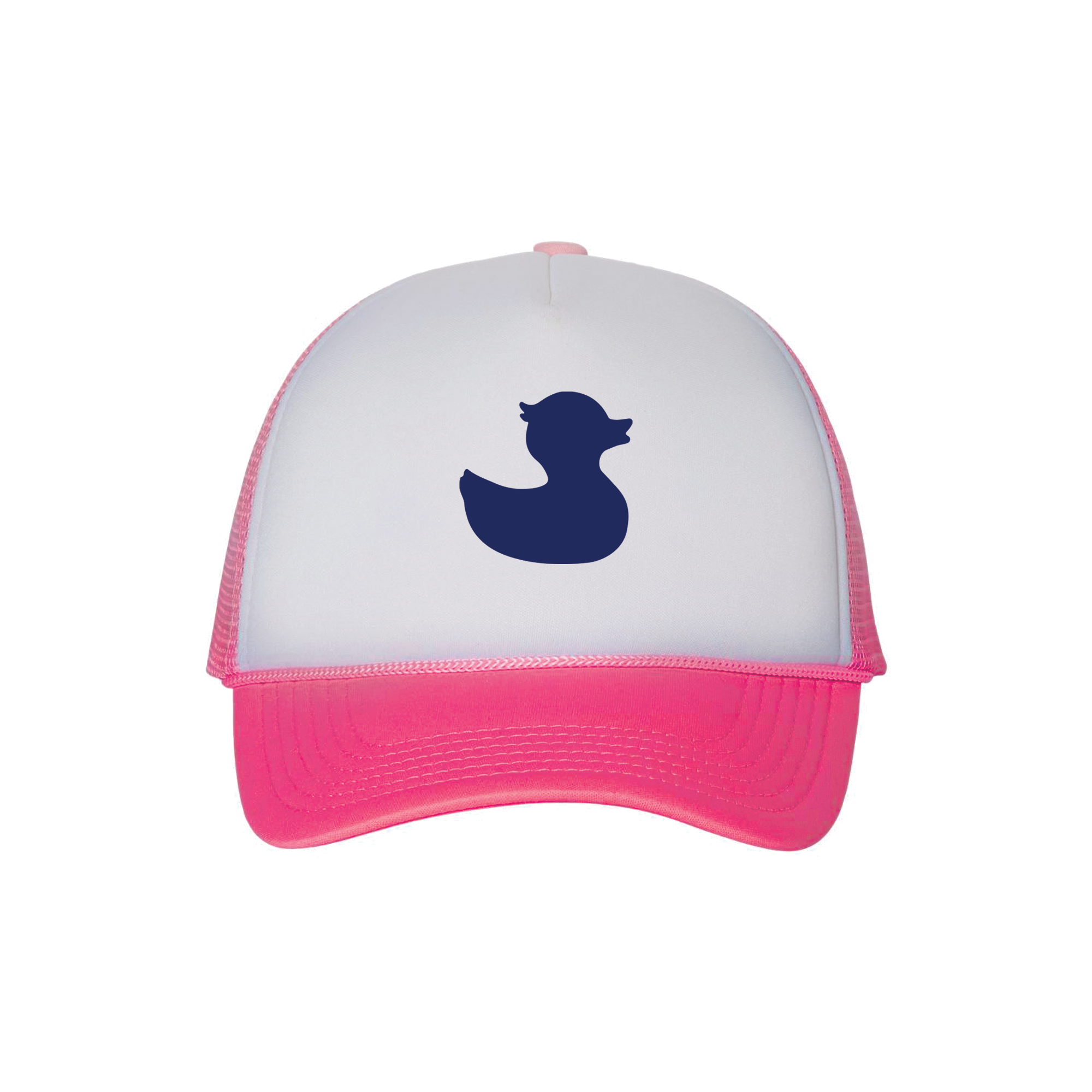 TownPool Duck Trucker Hat (White/Pink, Navy)