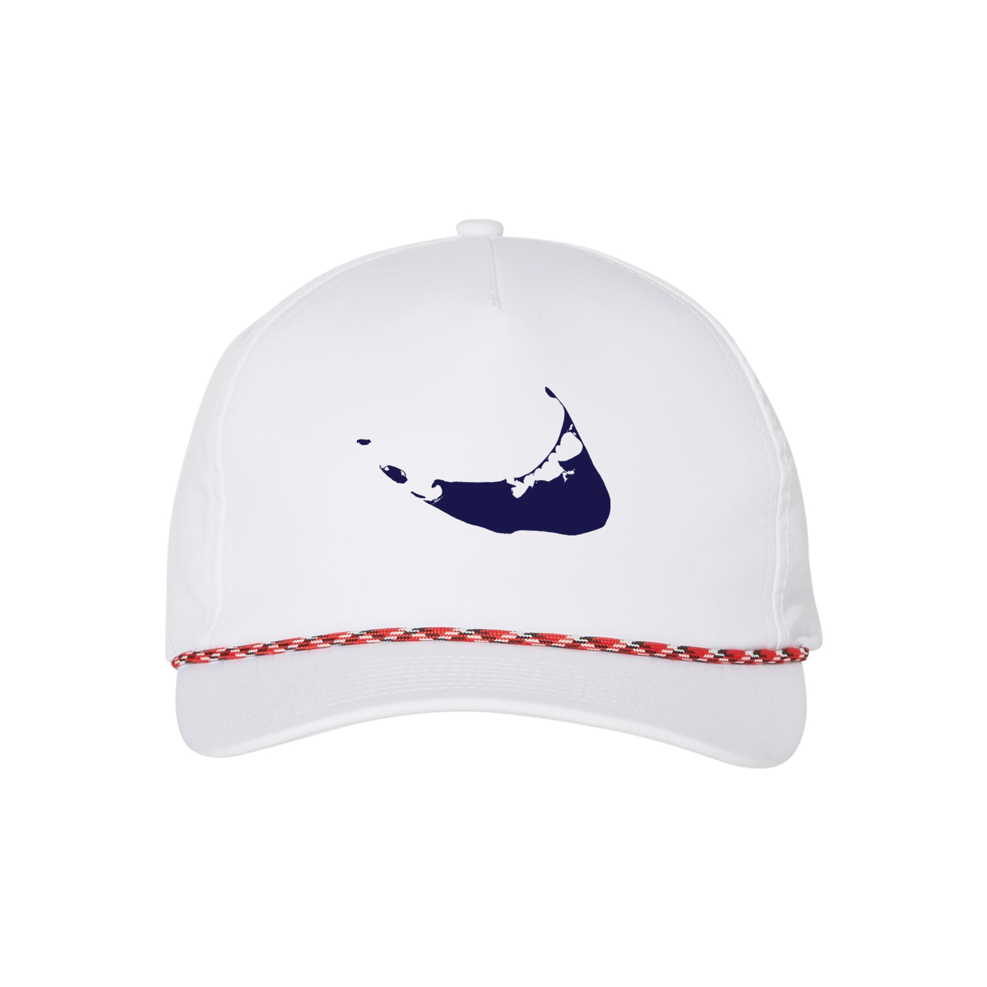 Nantucket Island Hat with Rope (White, Navy, Red/White/Black)