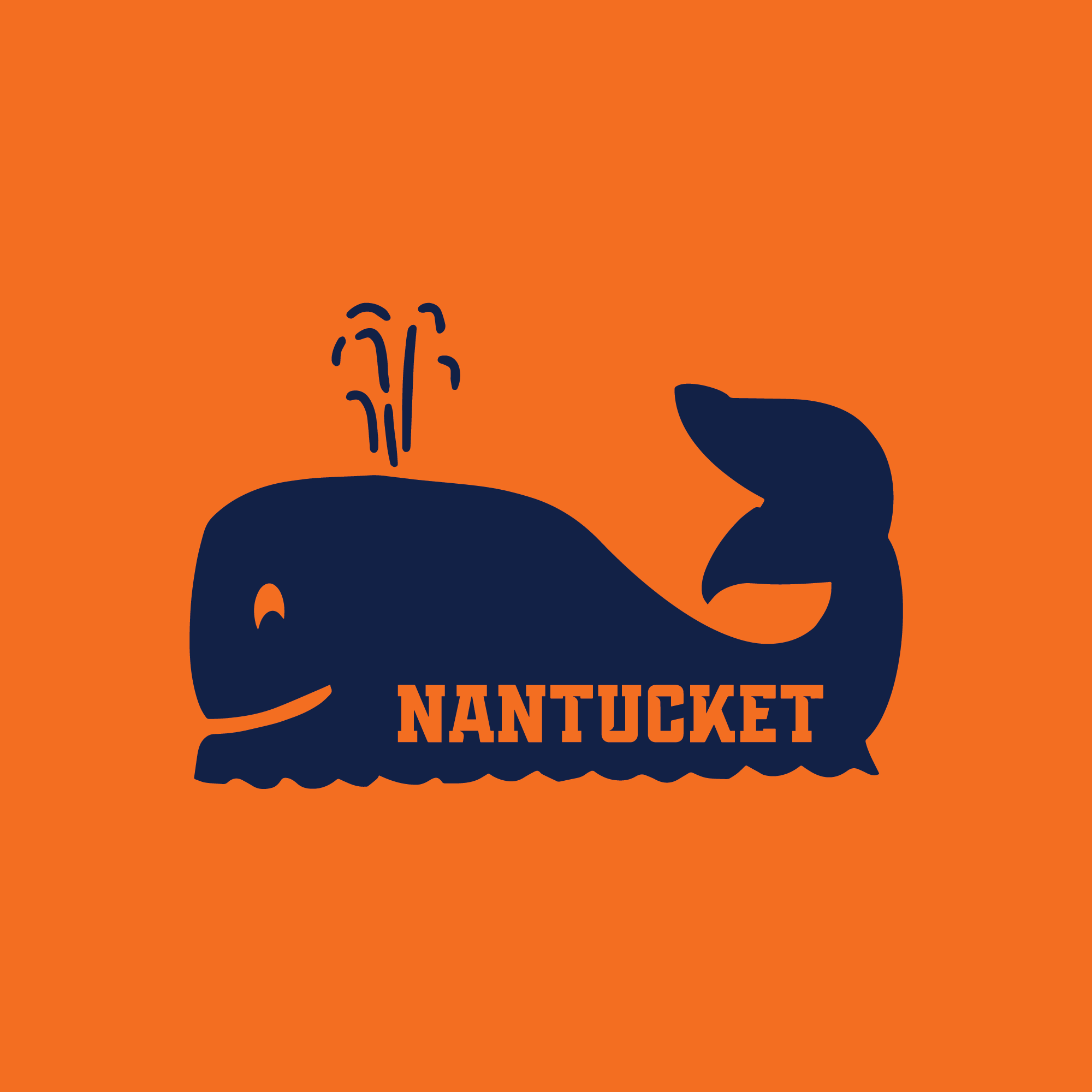 Kids Navy Whale on an Orange Short Sleeve Tee Shirt