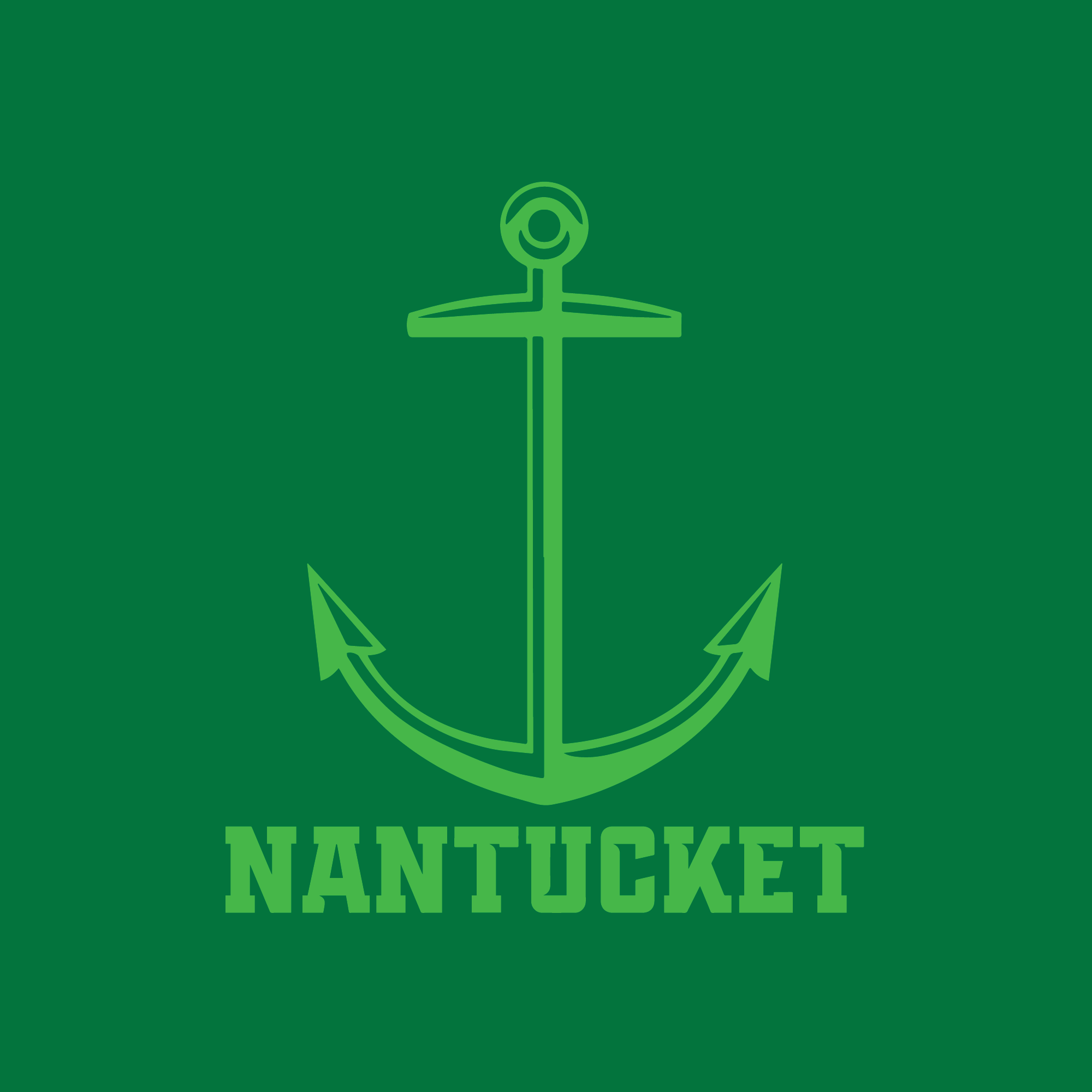 Kids Neon Green Anchor on a Green Short Sleeve Tee Shirt