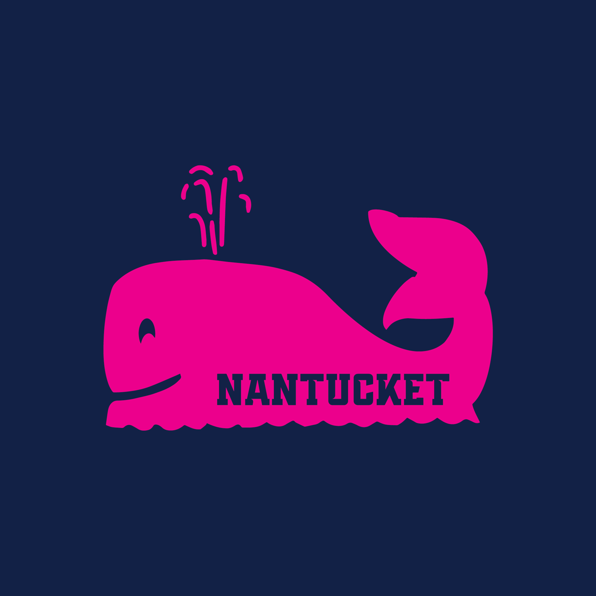 Kids Neon Pink Whale on a Navy Short Sleeve Tee Shirt