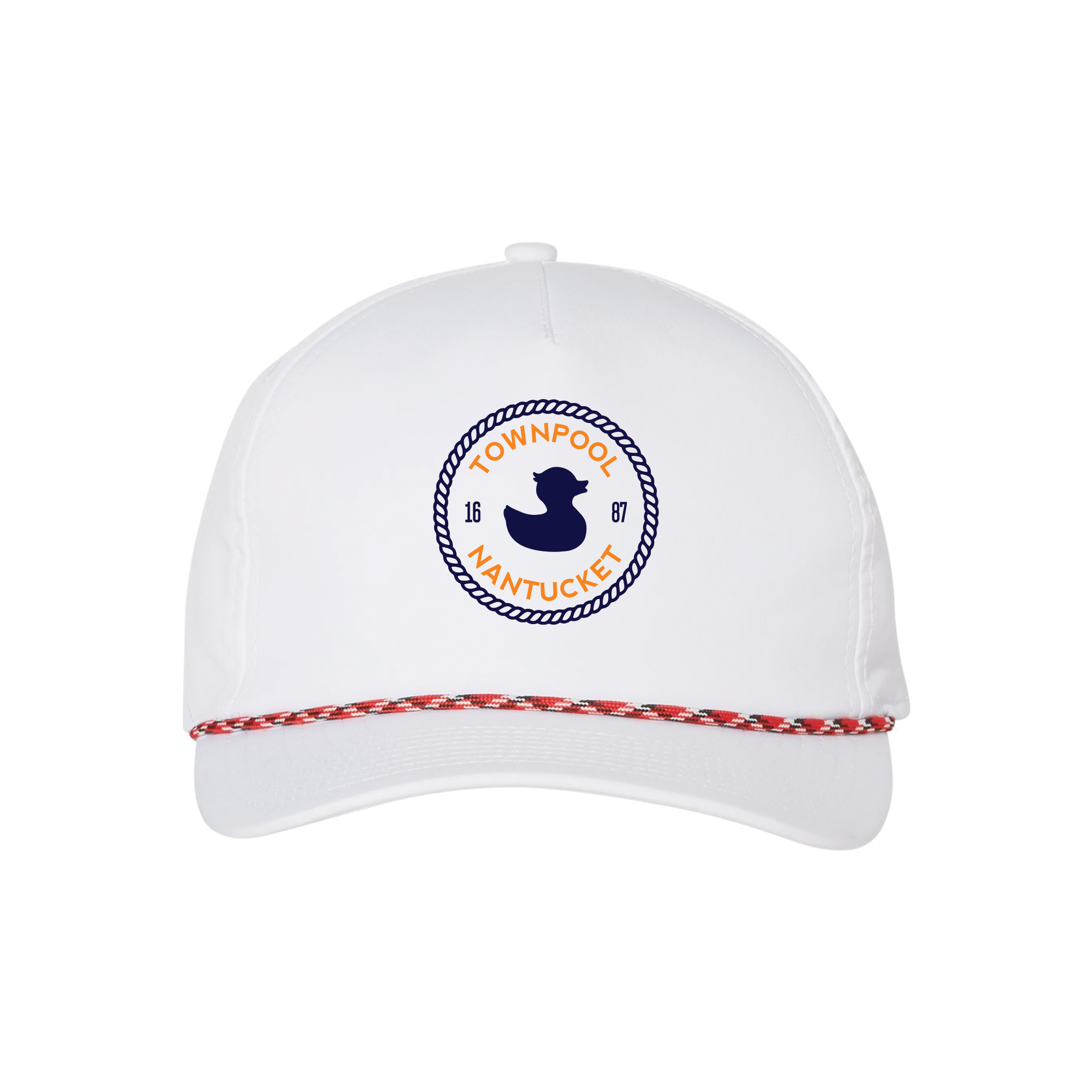 Signature TownPool Hat with Rope (White, Navy/Orange, Red/White/Black)