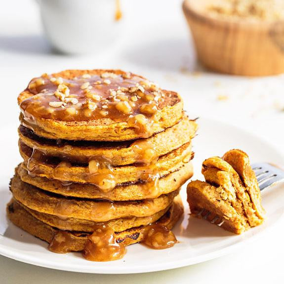 Pumpkin Pancakes with Mushroom Sauce