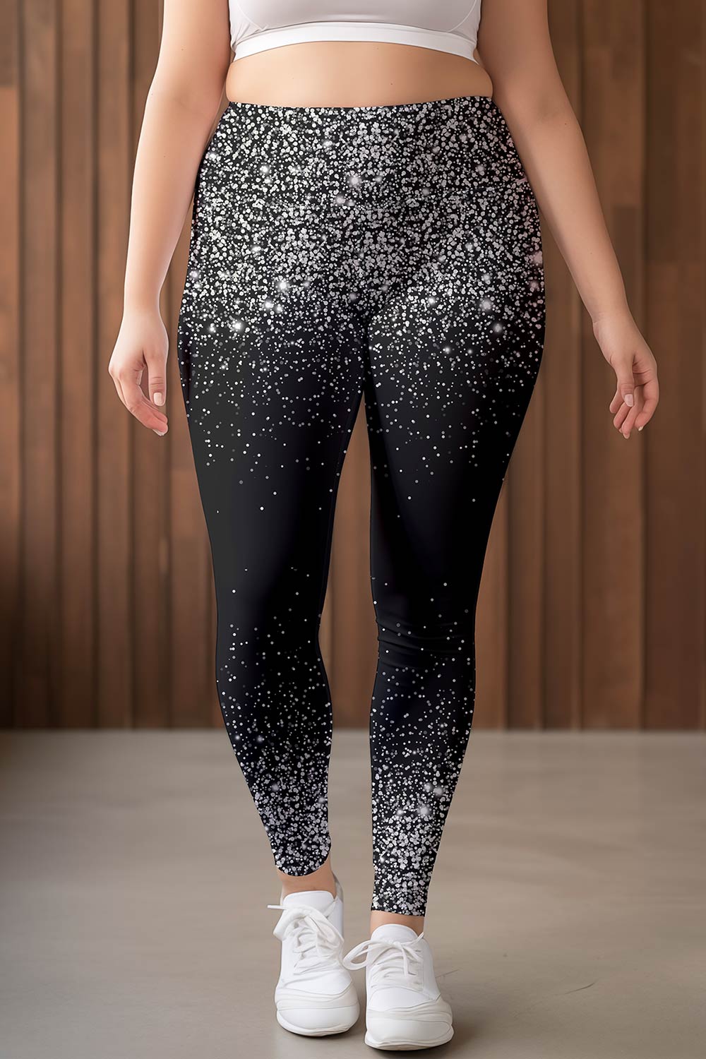 Image of Silver Chichi Lucy Black Printed Leggings Yoga Pants - Women