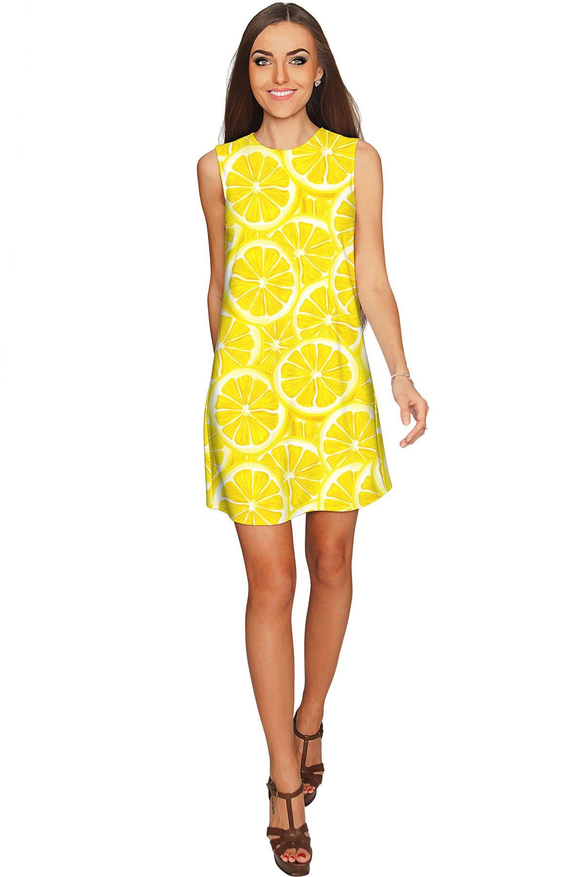 A Piece of Sun Adele Bright Yellow Printed Shift Dress - Women