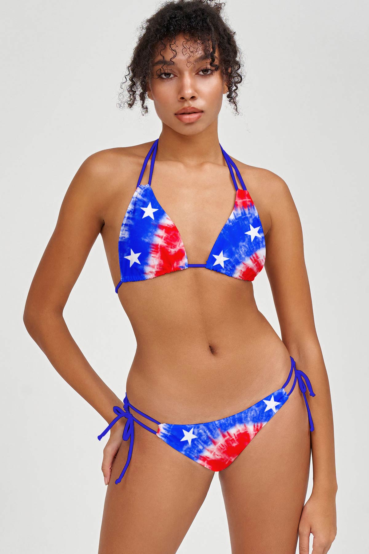 American Babe Sara 4th of July Patriotic Triangle Bikini Top - Women