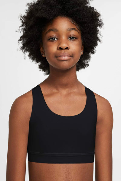 Black Recycled Stella Seamless Racerback Sports Bra Crop Top - Kids ...