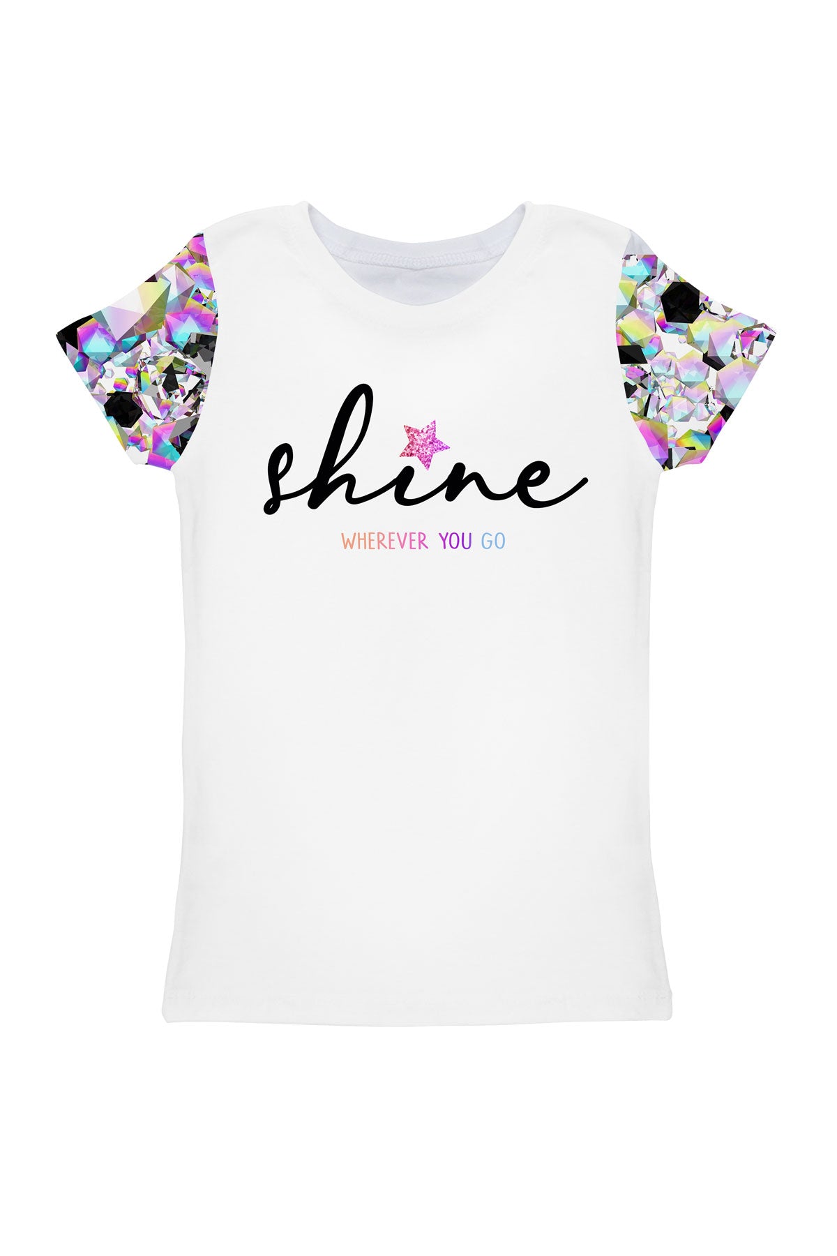 Brilliance Zoe White Cute Shining Designer Quote Print T-Shirt - Girls