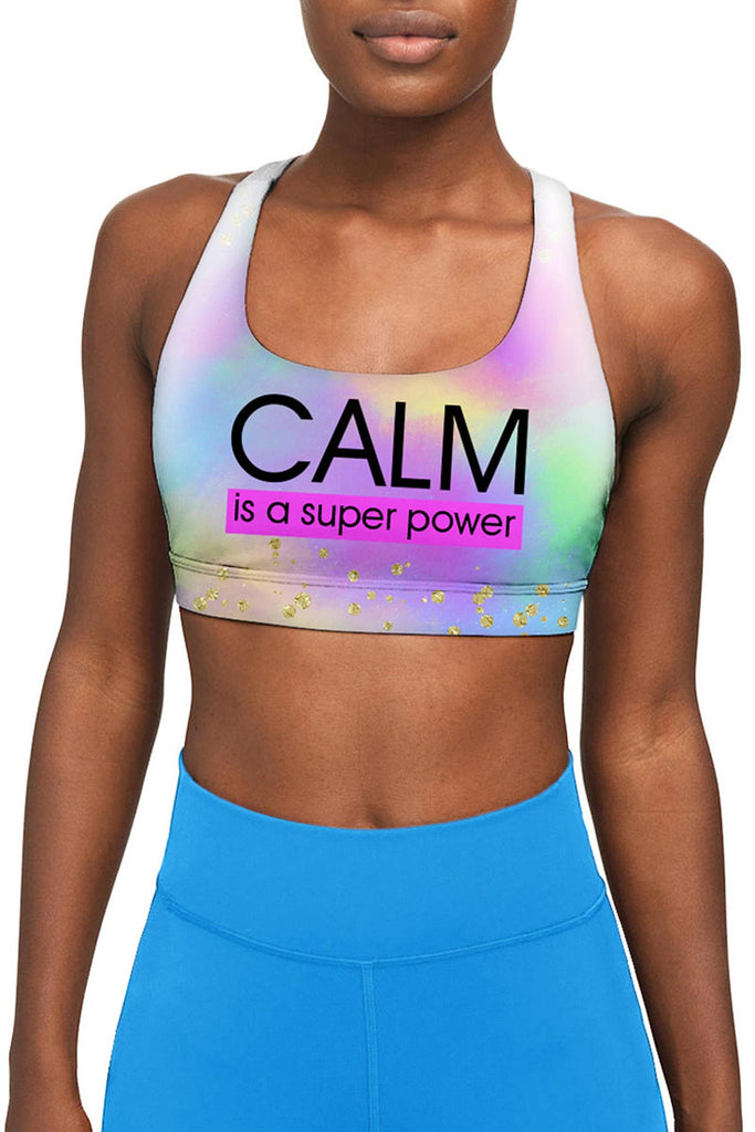 Calm is a Super Power Stella Seamless Racerback Sport Yoga Bra - Women |  Pineapple Clothing