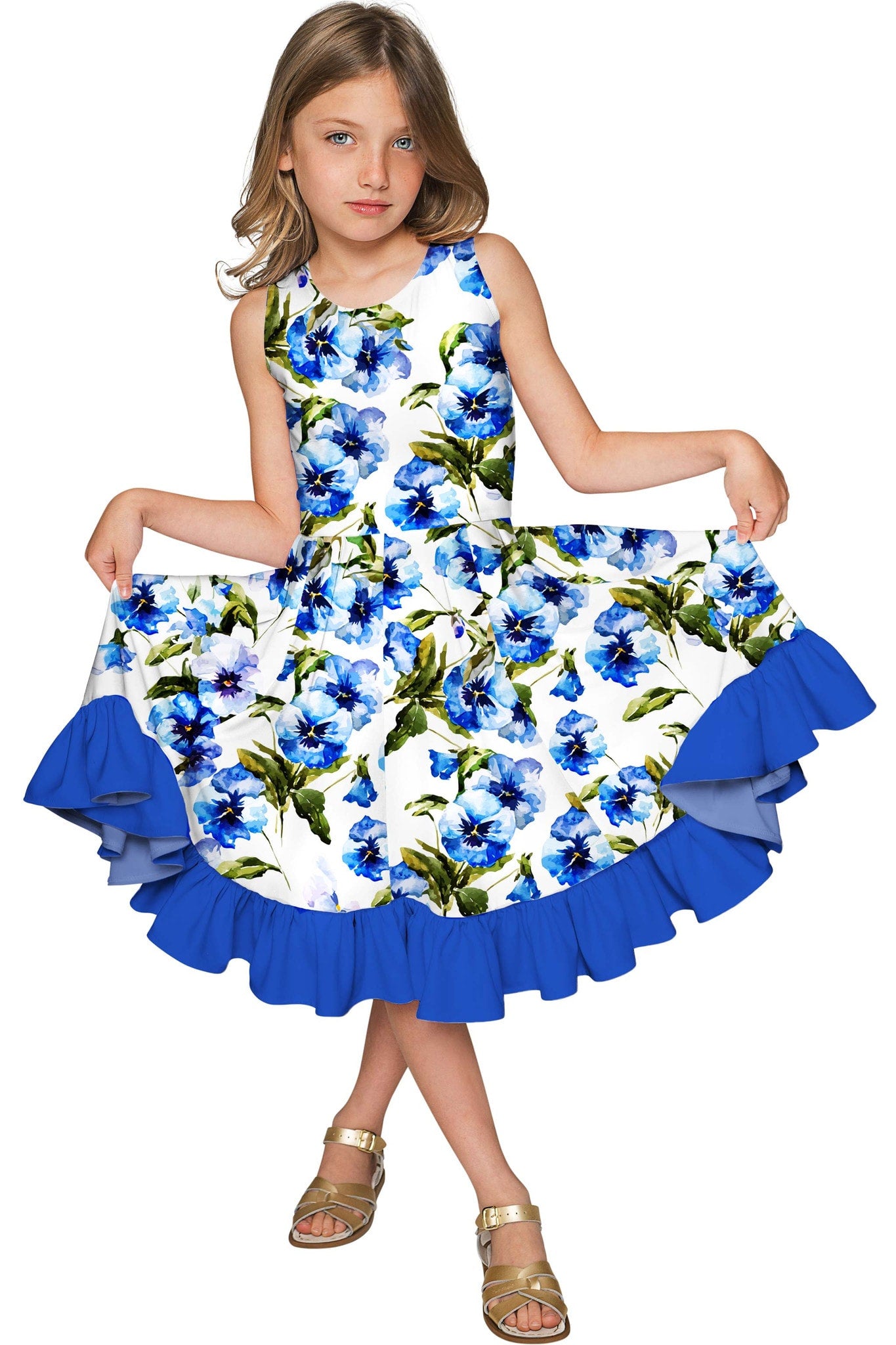 Catch Me Vizcaya Fit & Flare Floral Print Fancy Dress - Girls