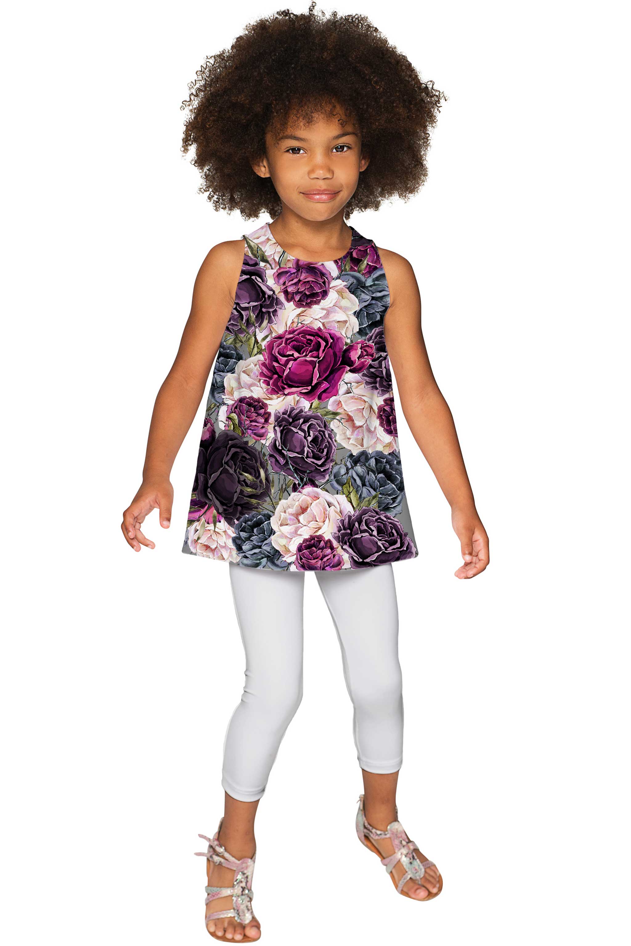 Duchess Emily Adorable Floral Print Sleeveless Top - Girls