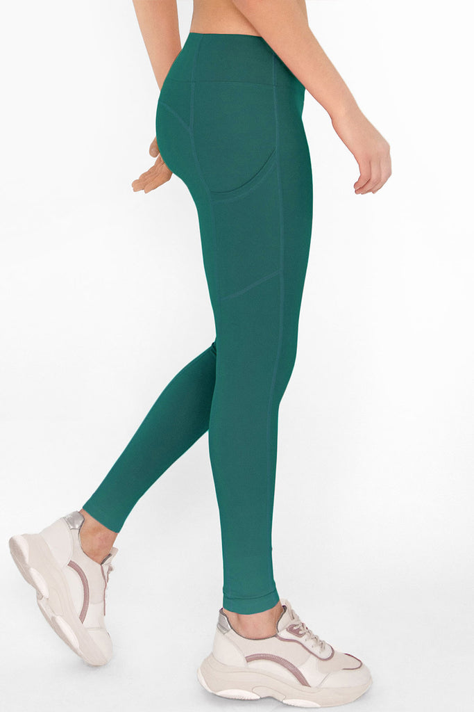 green yoga leggings