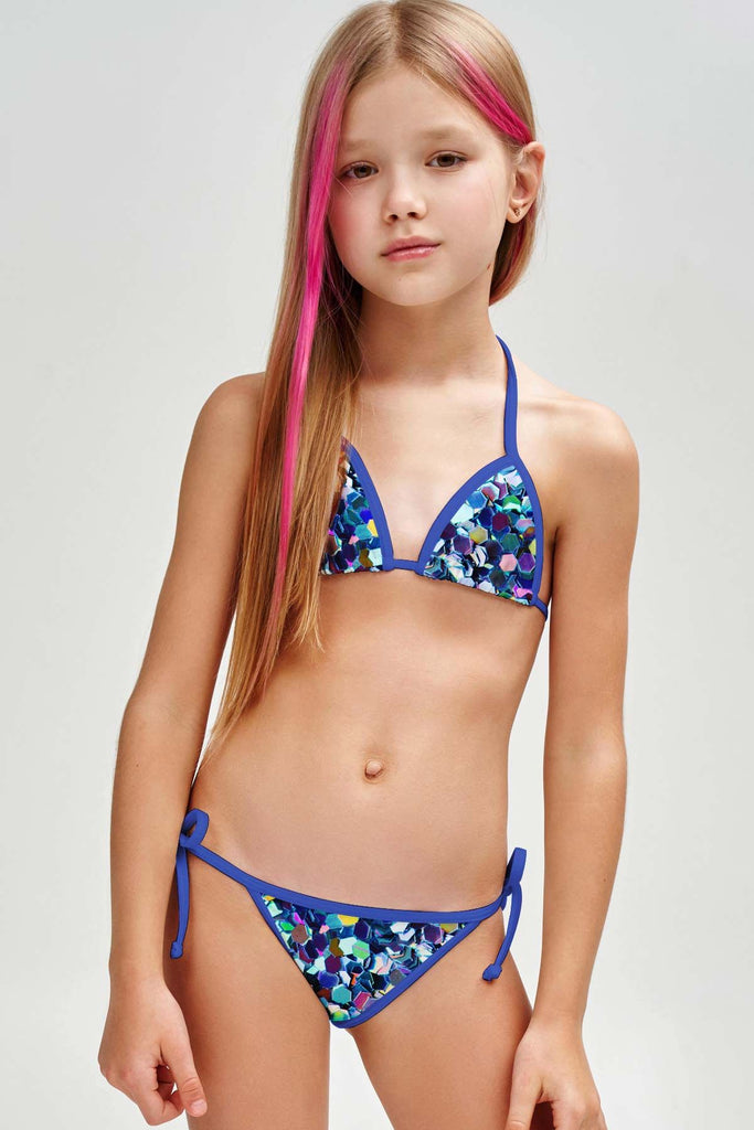 elegant aanbidden hebben zich vergist Fairy Dust Liza Blue Triangle Two Piece Swim Bikini Set - Girls | Pineapple  Clothing
