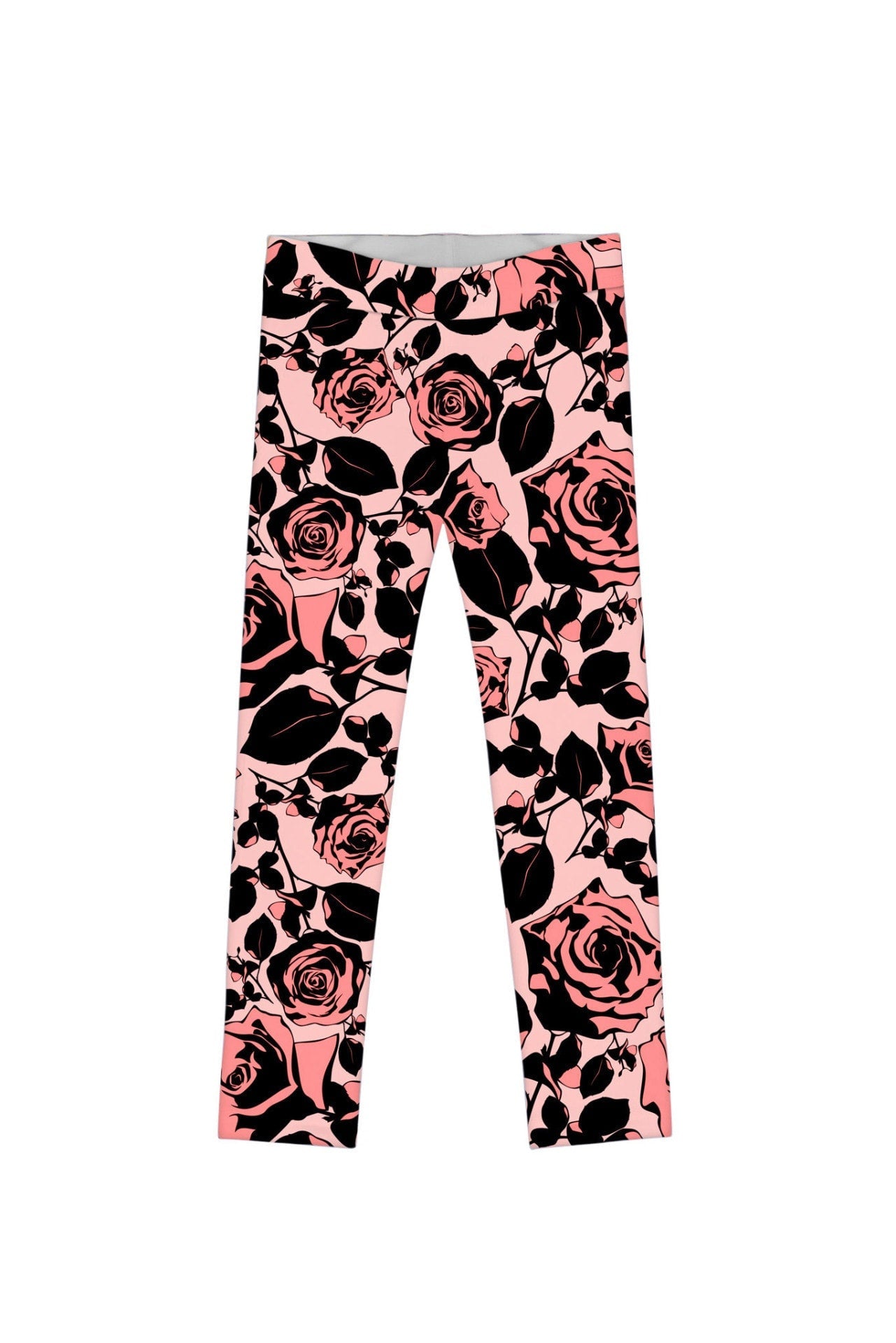 CLEARANCE! 65% off with code: VIP65 - Flirty Girl Lucy Cute Pink Black Floral Print Eco Legging - Girls