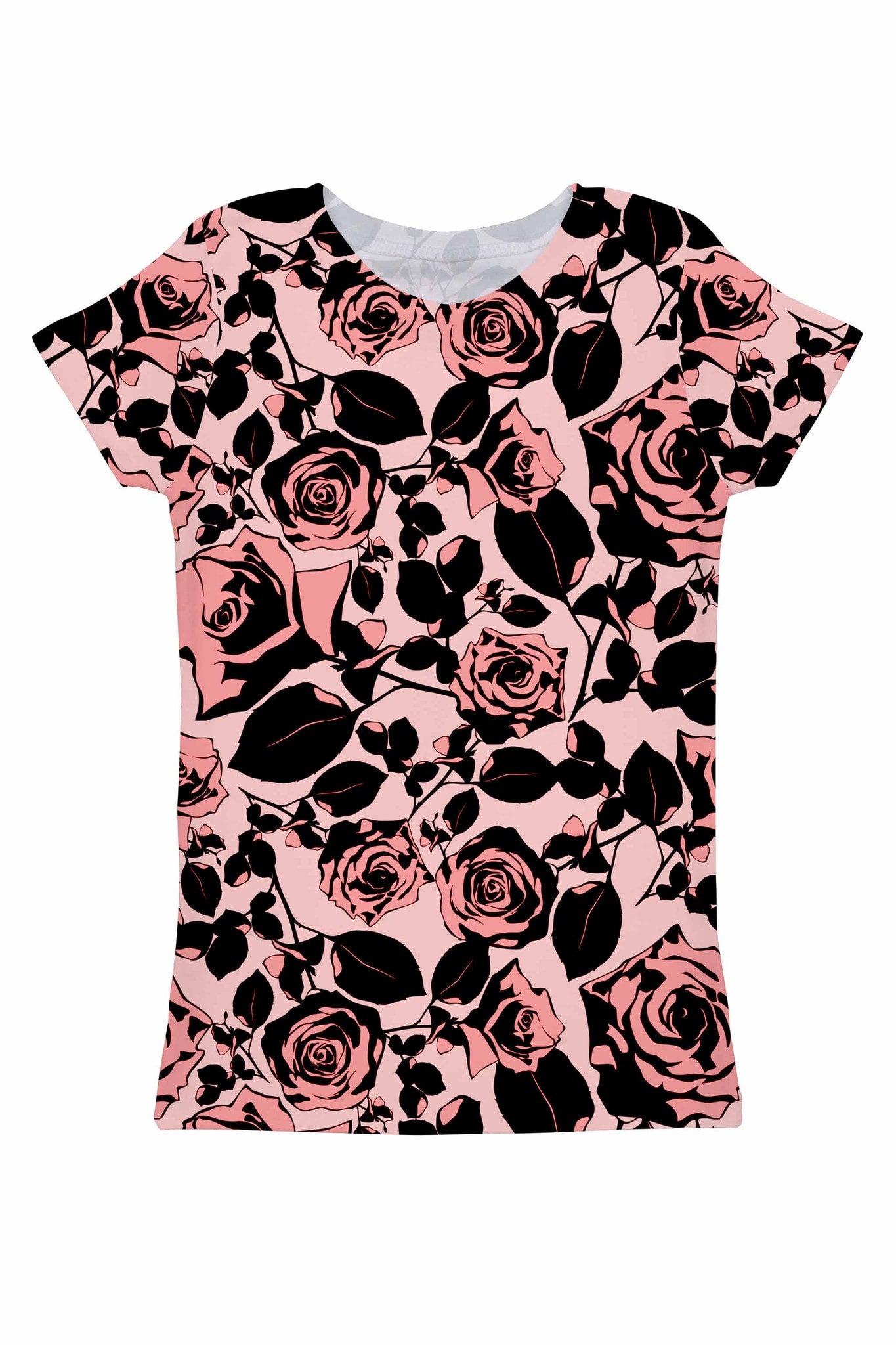 Flirty Girl Zoe Pink & Black Floral Print Designer Tee - Women ...