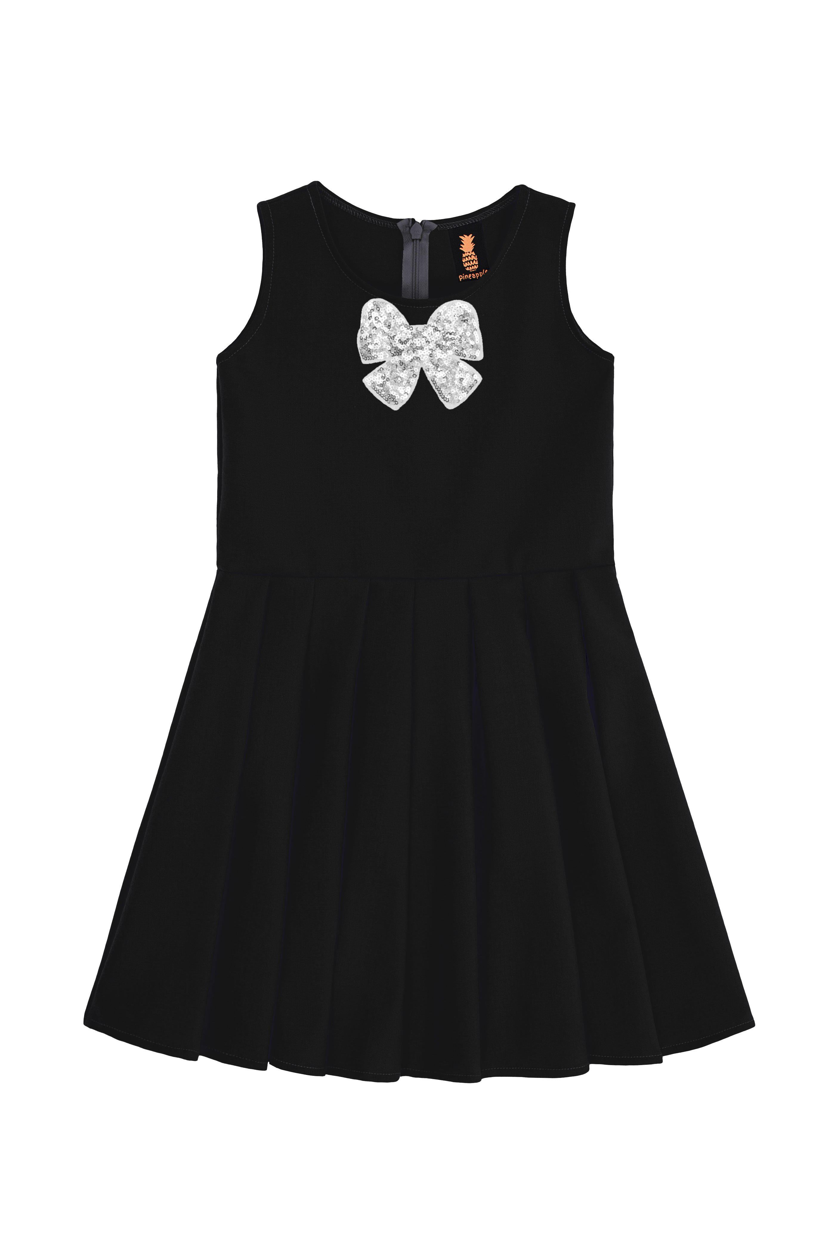 Onyx Black Fancy Fit & Flare Skater Christmas Party Dress - Girls