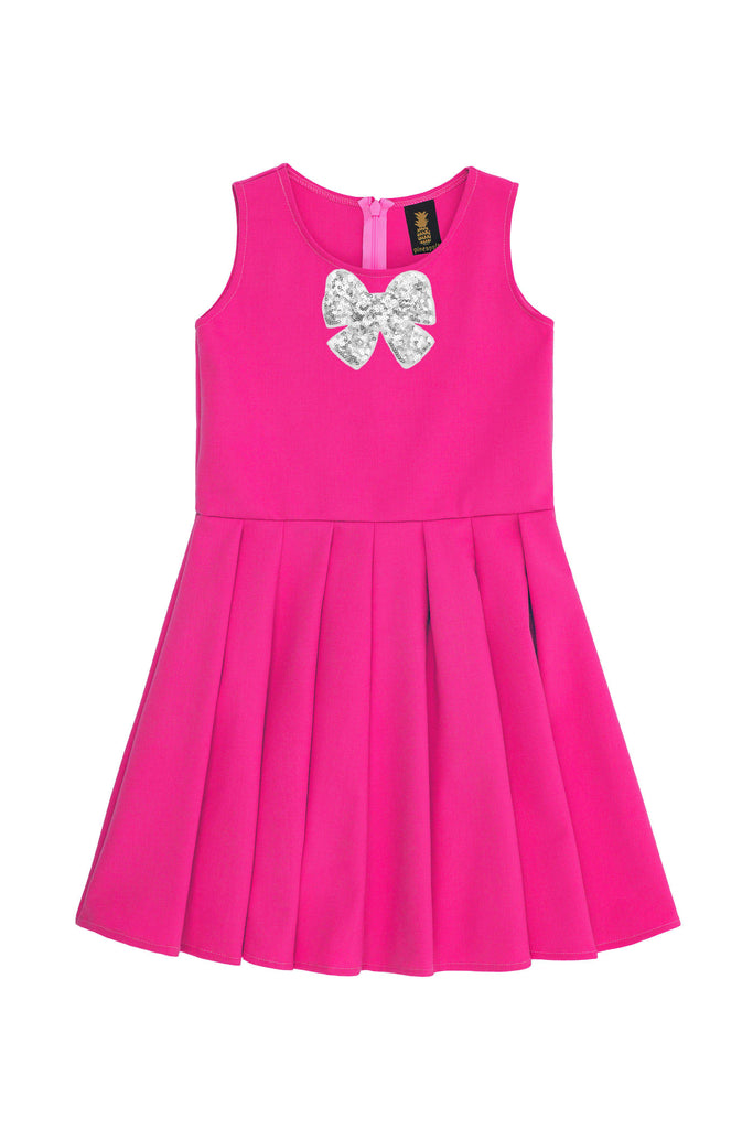 Hot Pink Fuchsia Fancy Fit & Flare Skater Christmas Party Dress - Girls ...