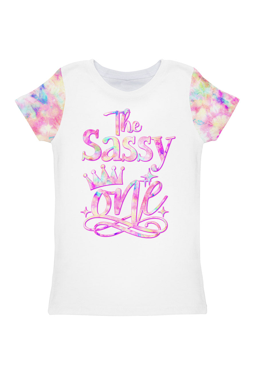 Girly Swirl Zoe White Pink Cute Quote Tie Dye Print T-Shirt - Kids