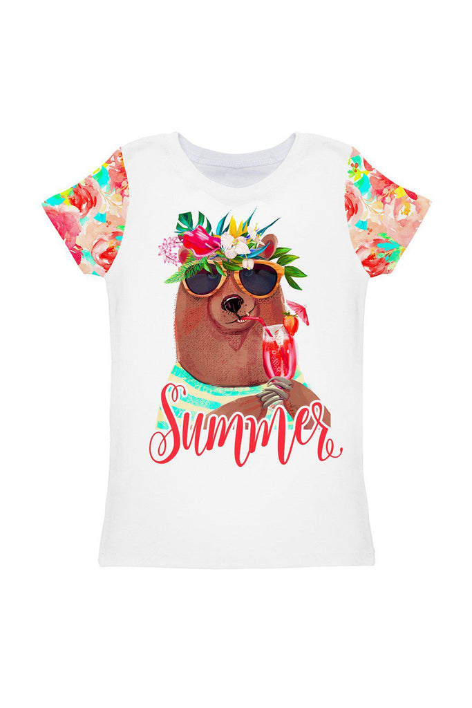 Good Idea Zoe Cool Designer Bear Print T Shirt Kids Pineapple