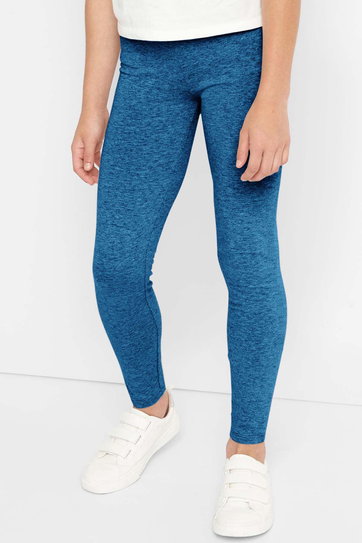 Heather Cobalt Blue Lucy UV 50+ Cute Stretchy Leggings - Kids