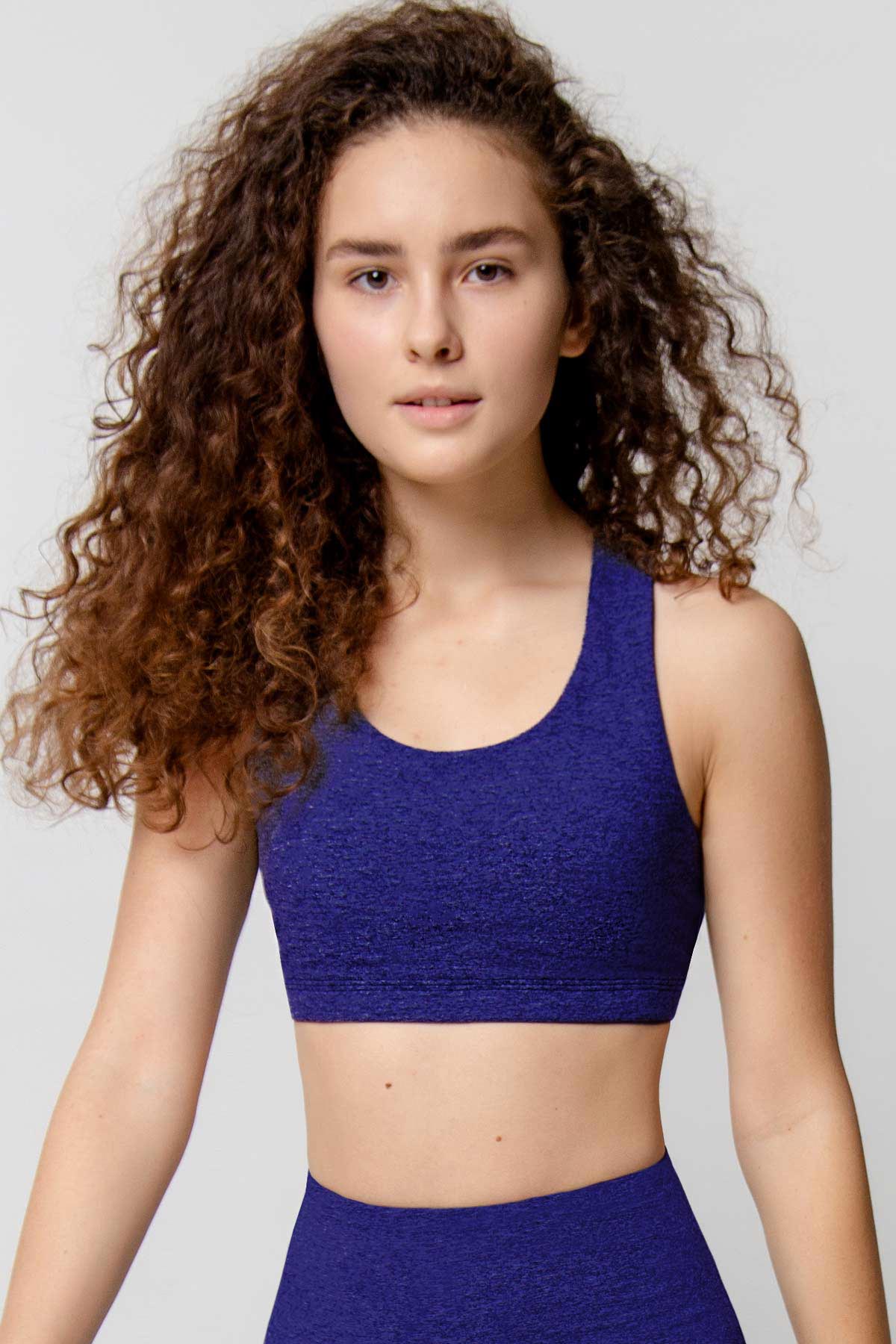 Heather Violet Stella UV 50+ Seamless Racerback Sport Yoga Bra - Women