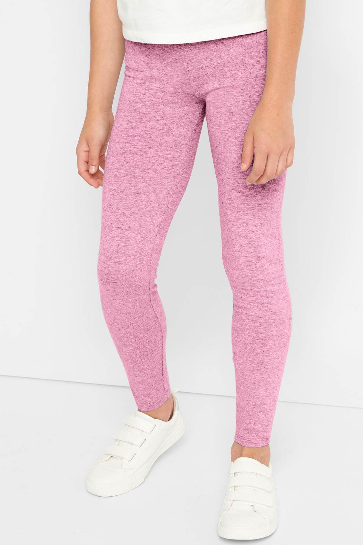 Heather Light Pink Lucy UV 50+ Cute Eco Performance Leggings - Kids