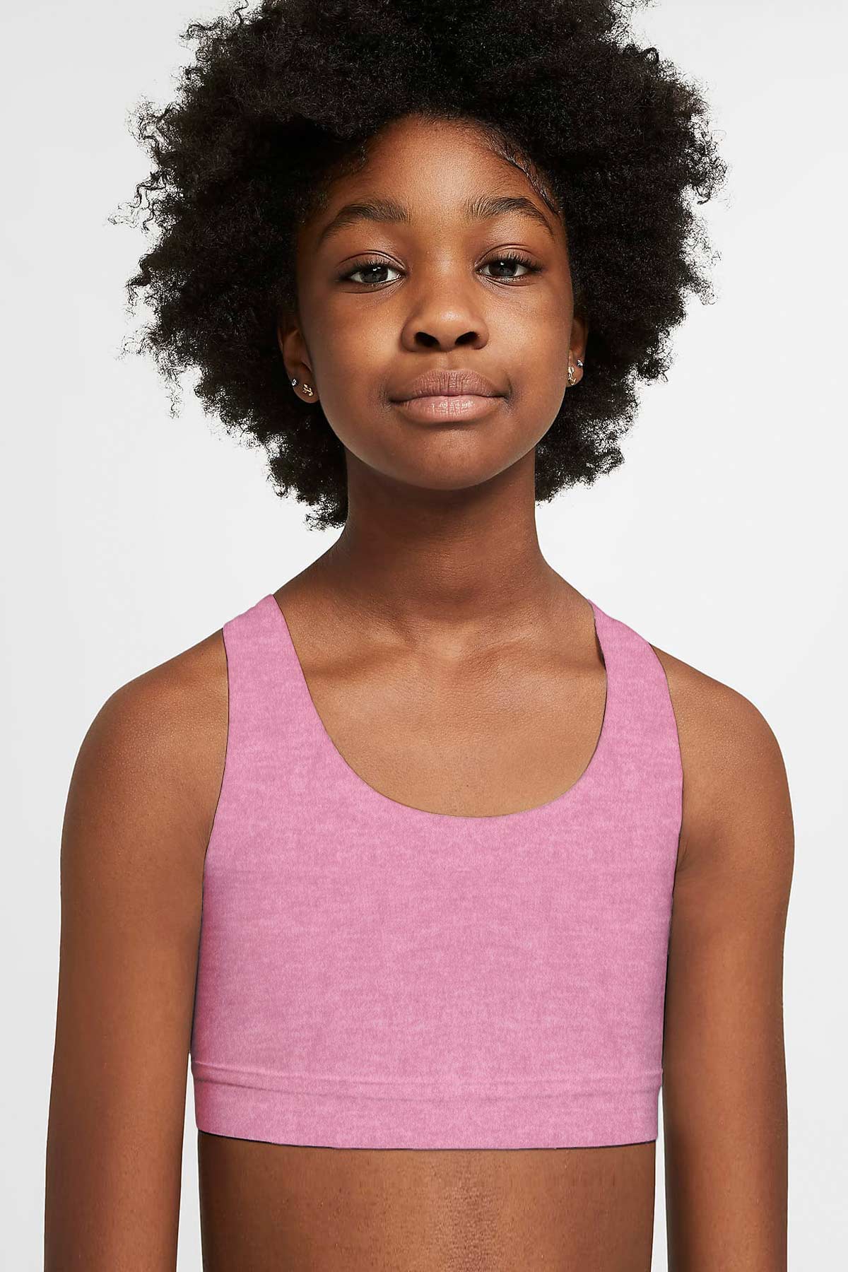 Heather Light Pink Stella Seamless UV 50+ Sports Bra Crop Top - Kids