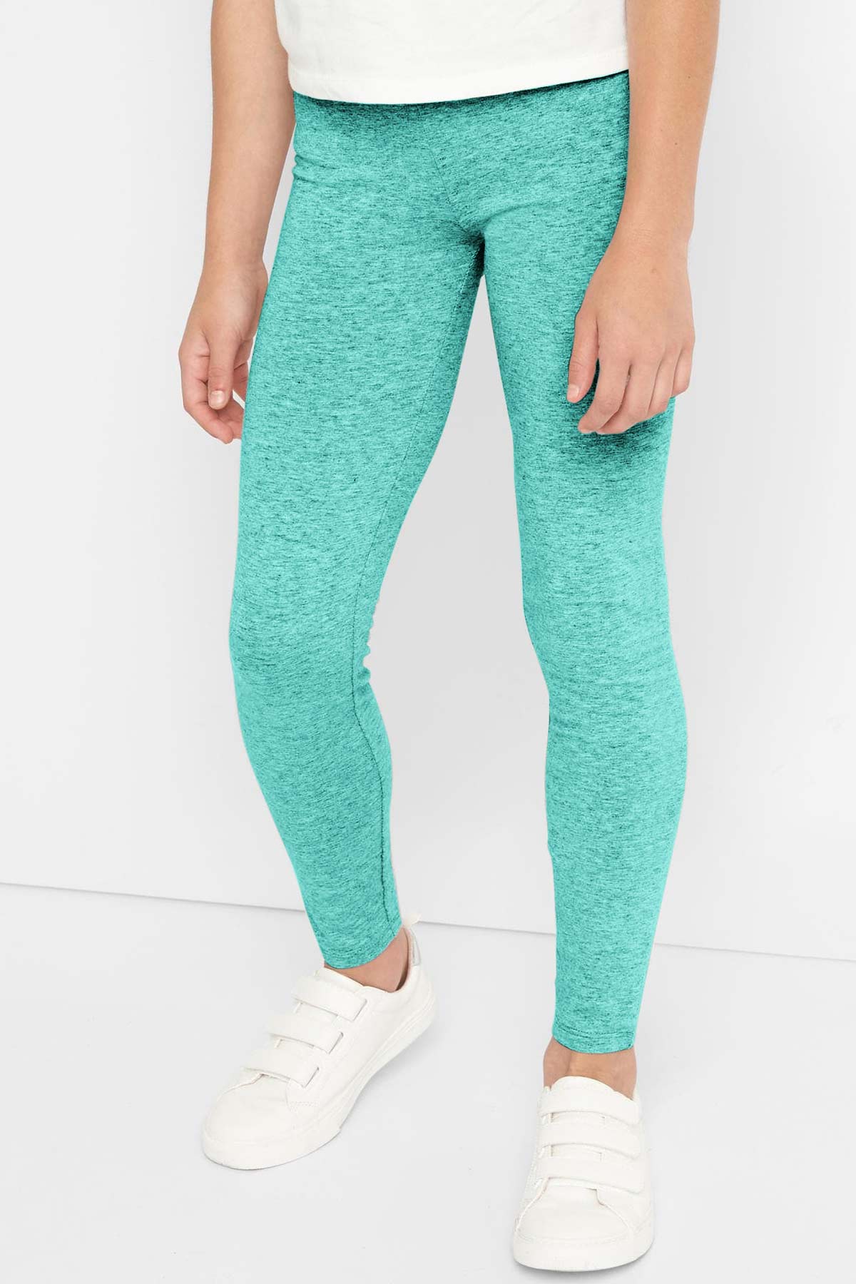 Heather Mint Lucy Green UV 50+ Cute Stretchy Eco Leggings - Kids