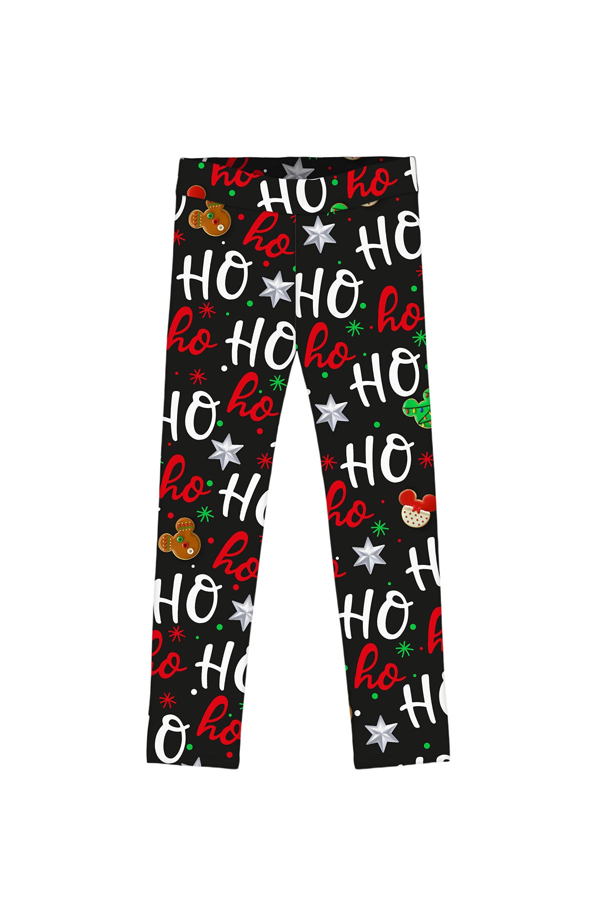 Hohoho Xmas Lucy Black Cute Winter Print Leggings - Girls