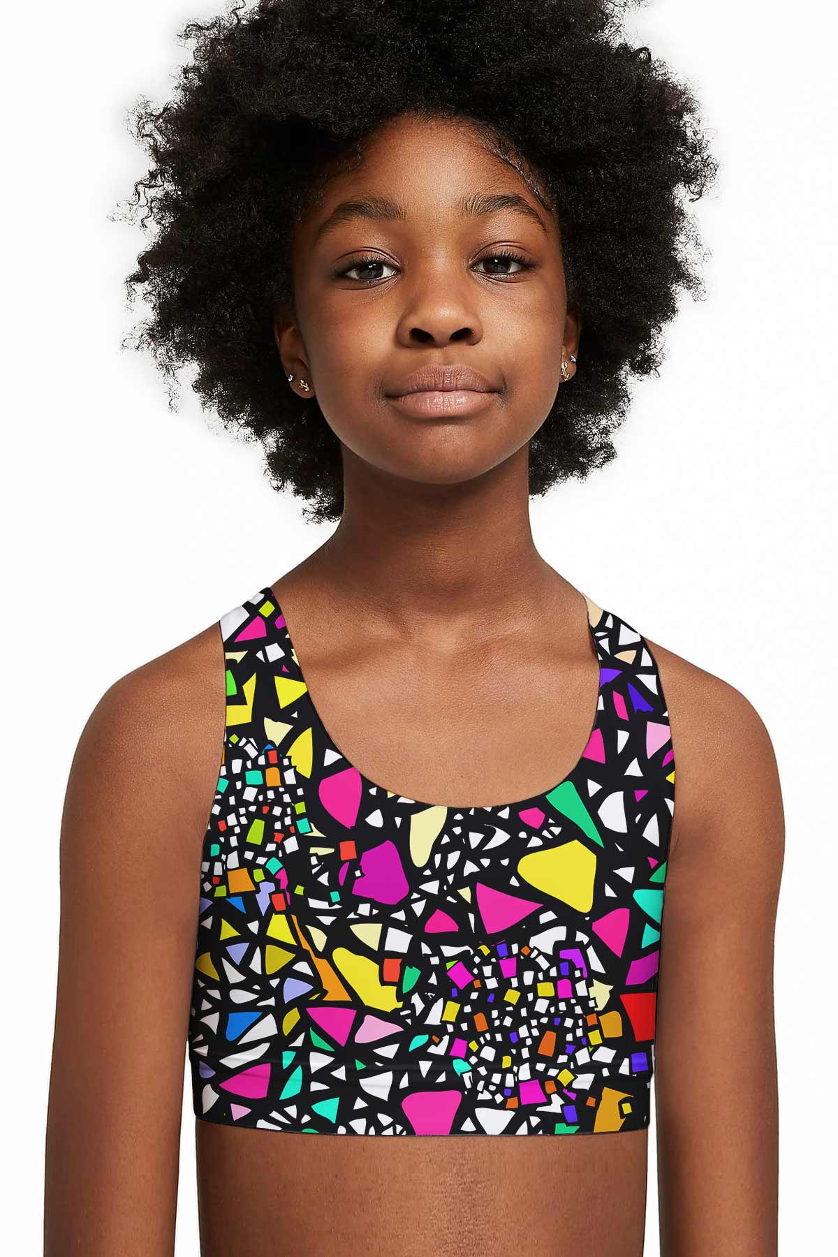 In a Joyful Mood Stella Seamless Racerback Sports Bra Crop Top - Kids