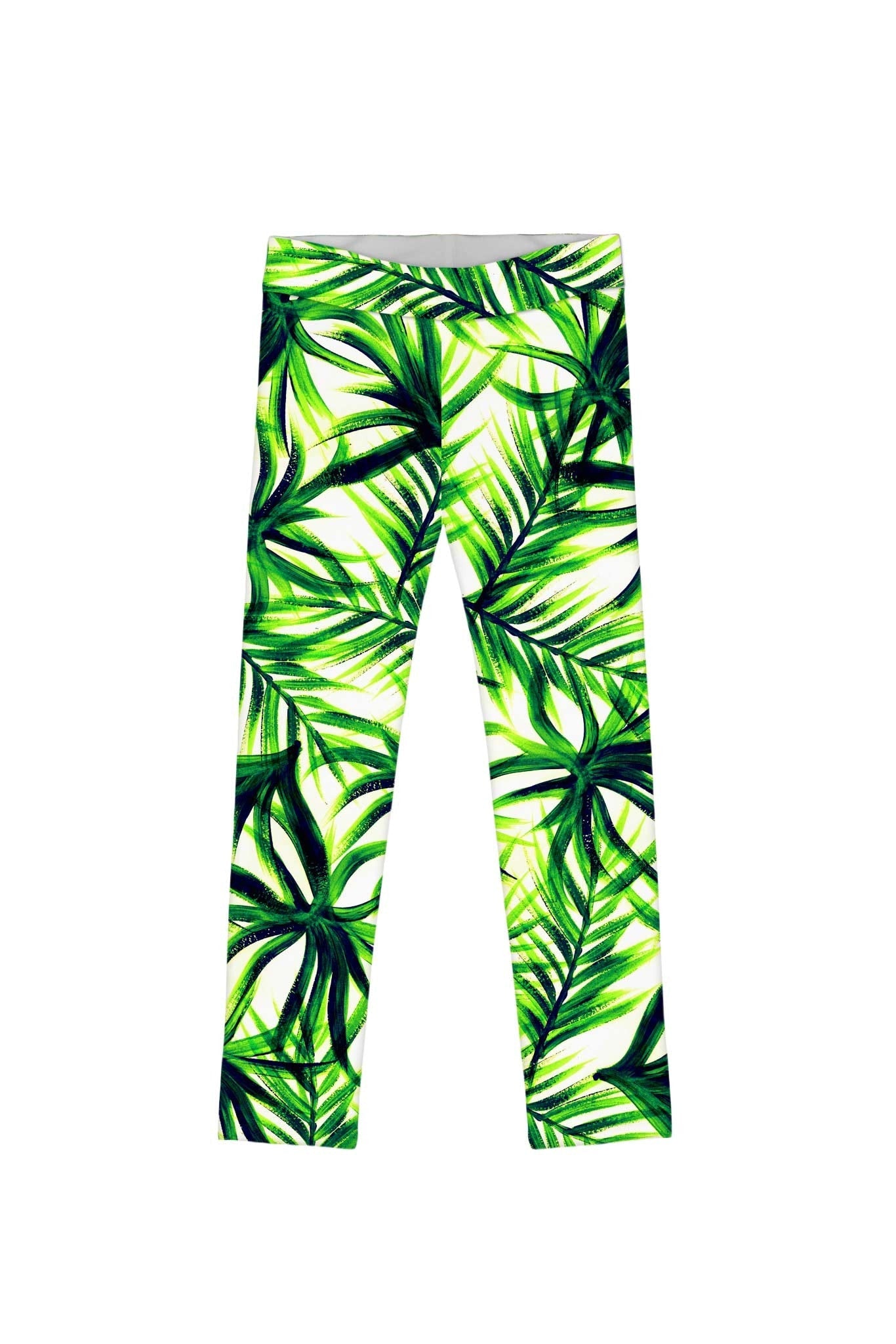 CLEARANCE! 65% off with code: VIP65 - Island Life Lucy Cute Green Floral Print Eco Leggings - Kids