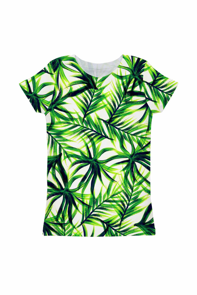 Island Life Zoe Green Tropical Print Cute Designer Resort T-Shirt ...