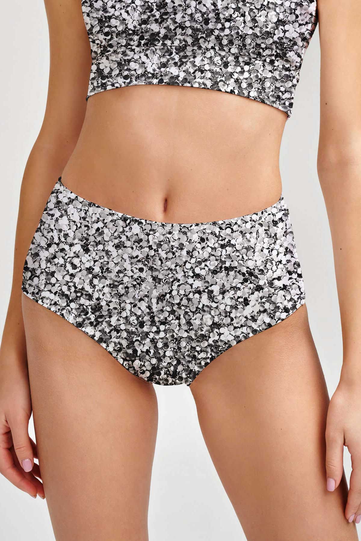 Let It Glow Cara Glitter High-Waist Hipster Bikini Bottom - Women