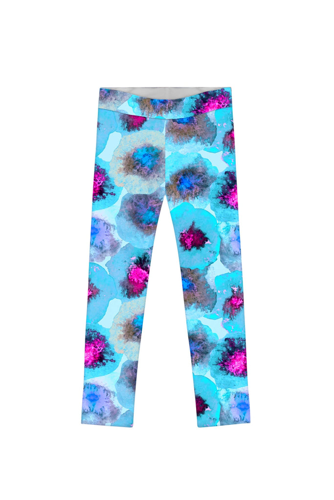 Little Medusa Lucy Cute Blue Printed Leggings - Girls | Pineapple Clothing