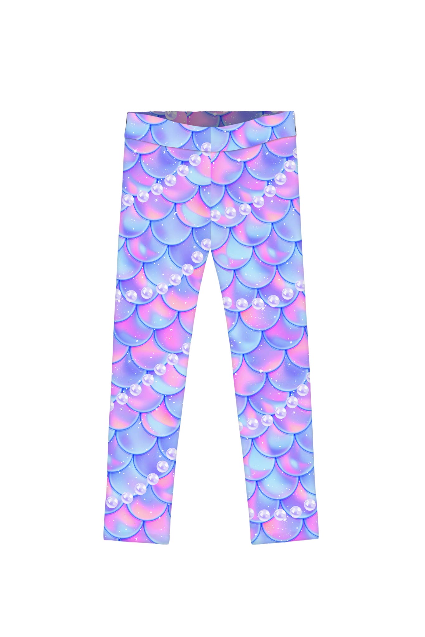 CLEARANCE! 65% off with code: VIP65 - Making Waves Lucy Purple Mermaid Print Cute Leggings - Kids