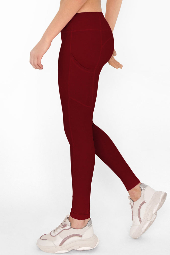 maroon yoga leggings