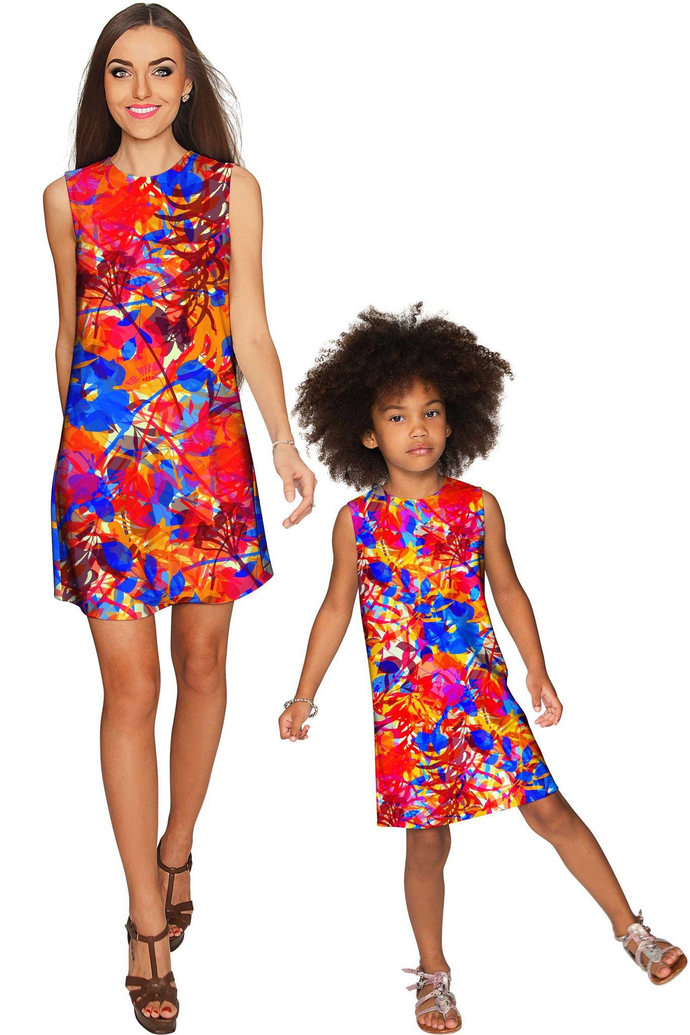 CLEARANCE! 65% off with code: VIP65 - Summer Dizziness Adele Fashion Printed Shift Dress - Girls