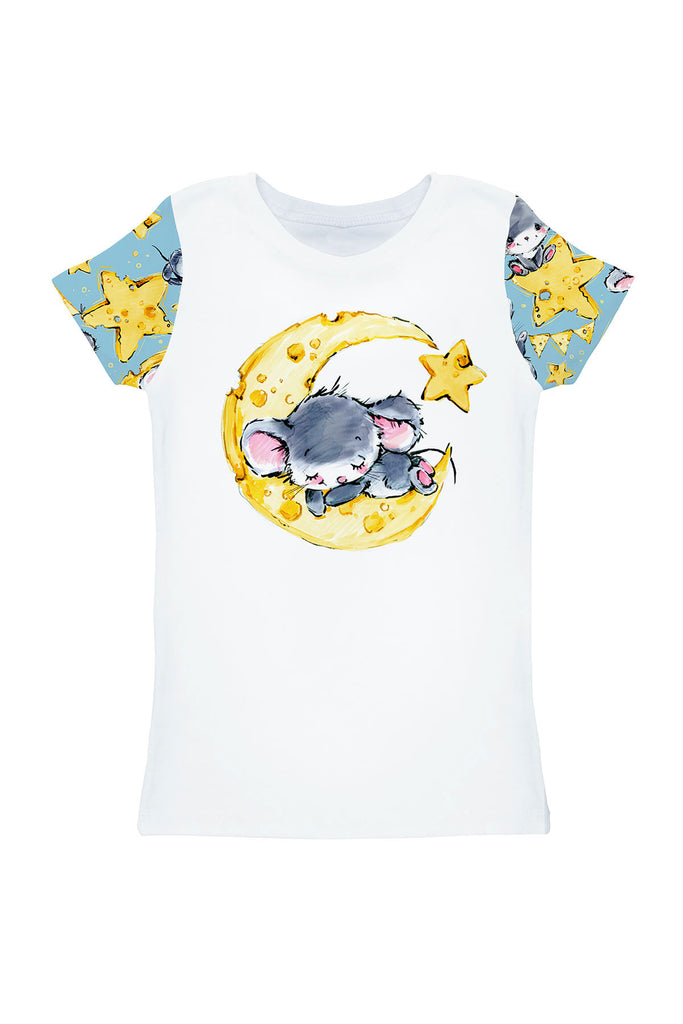 Mouse Zoe White Cute Animal Print Designer T Shirt Kids Pineapple Clothing