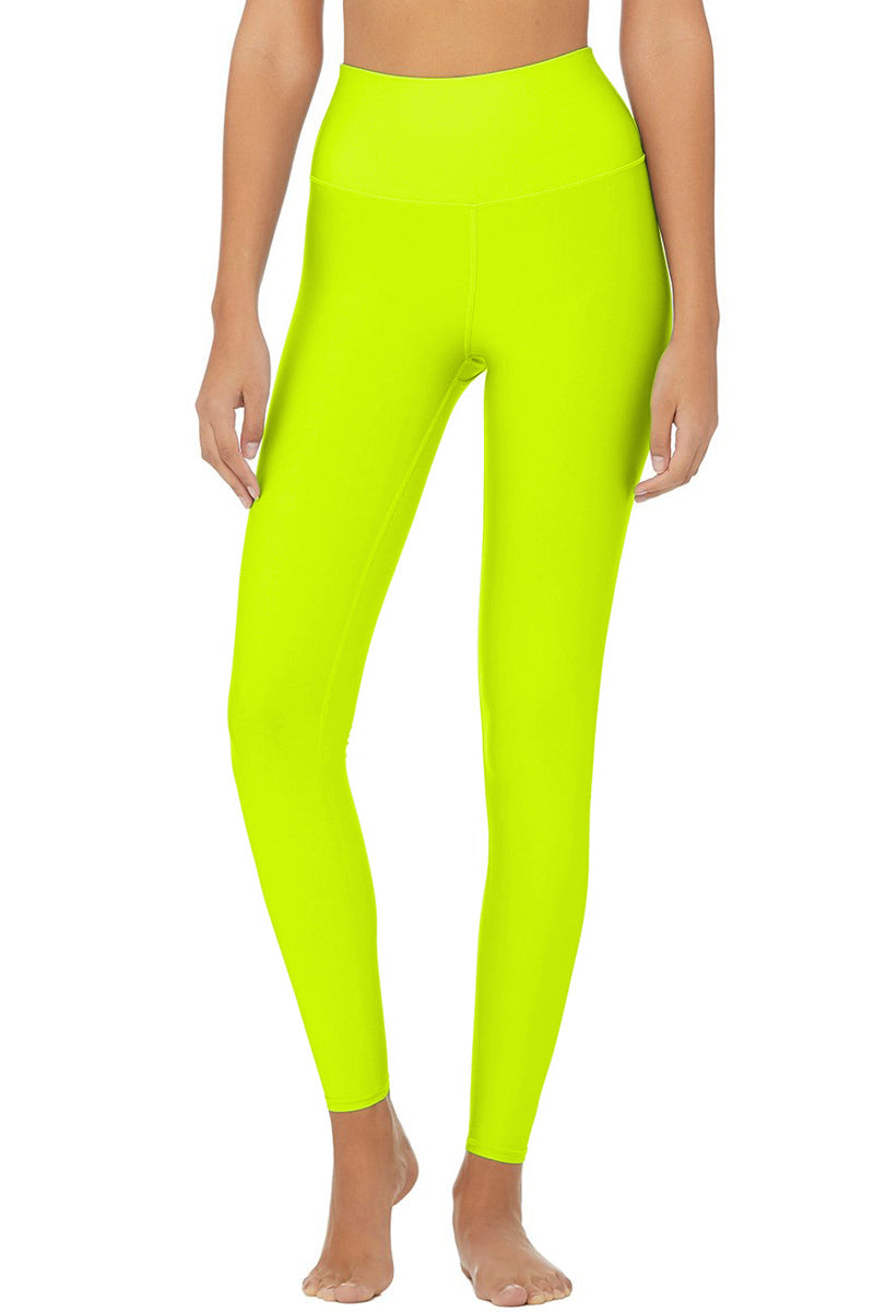 Neon Green UV 50+ Lime Lucy Performance Leggings Yoga Pants - Women