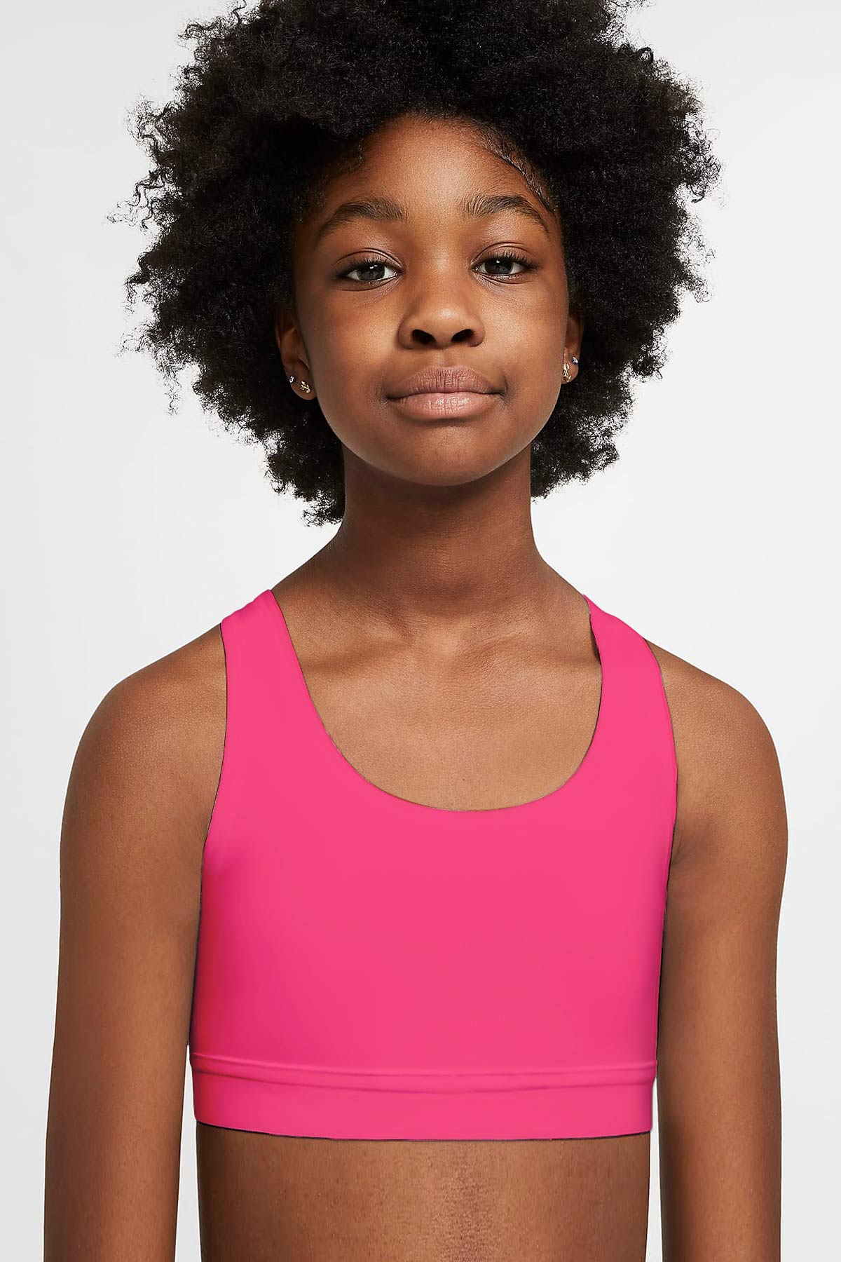 Neon Pink UV 50+ Stella Seamless Racerback Sports Bra Crop Top - Kids